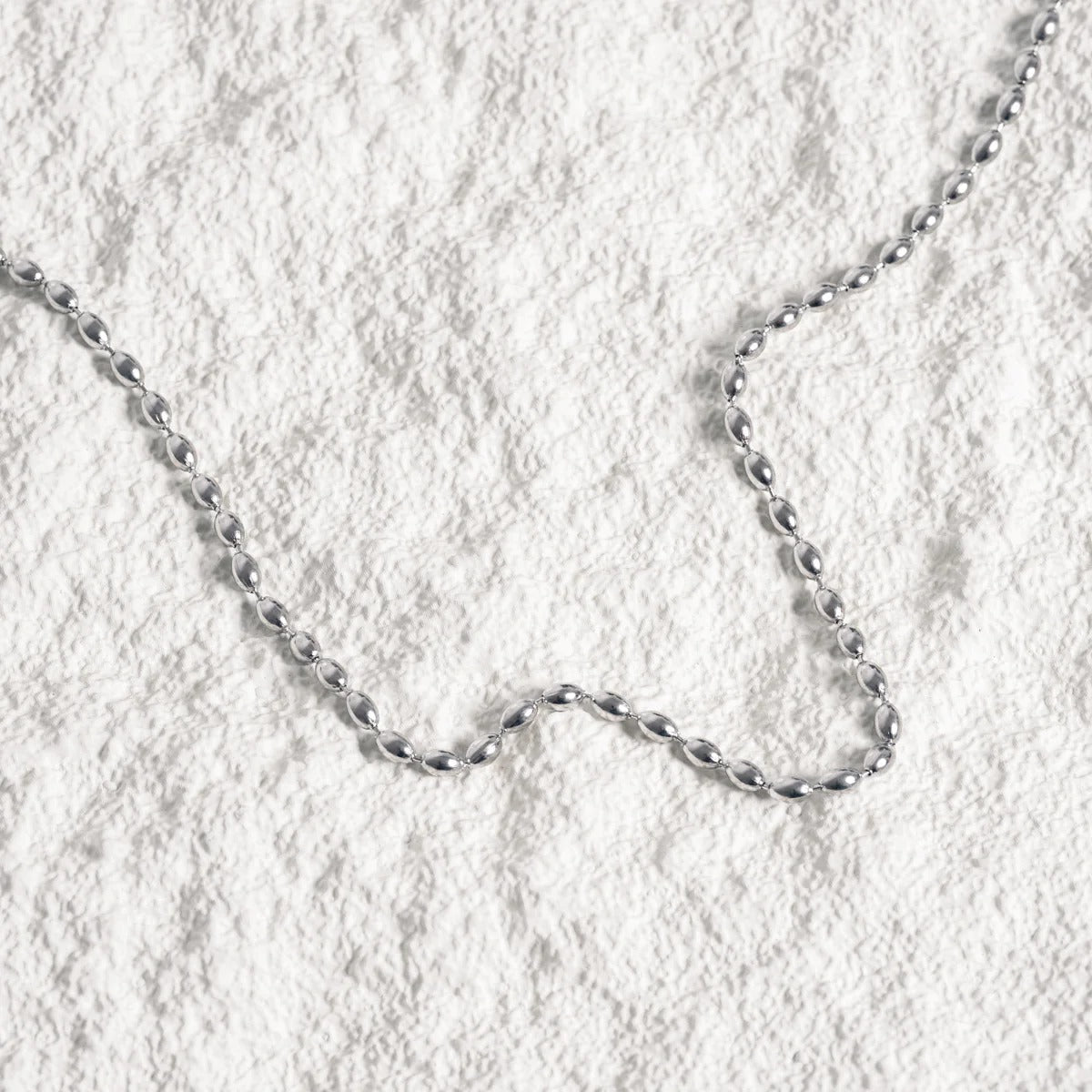 Necklace Bead Chain Silver – Meiva necklace view 3