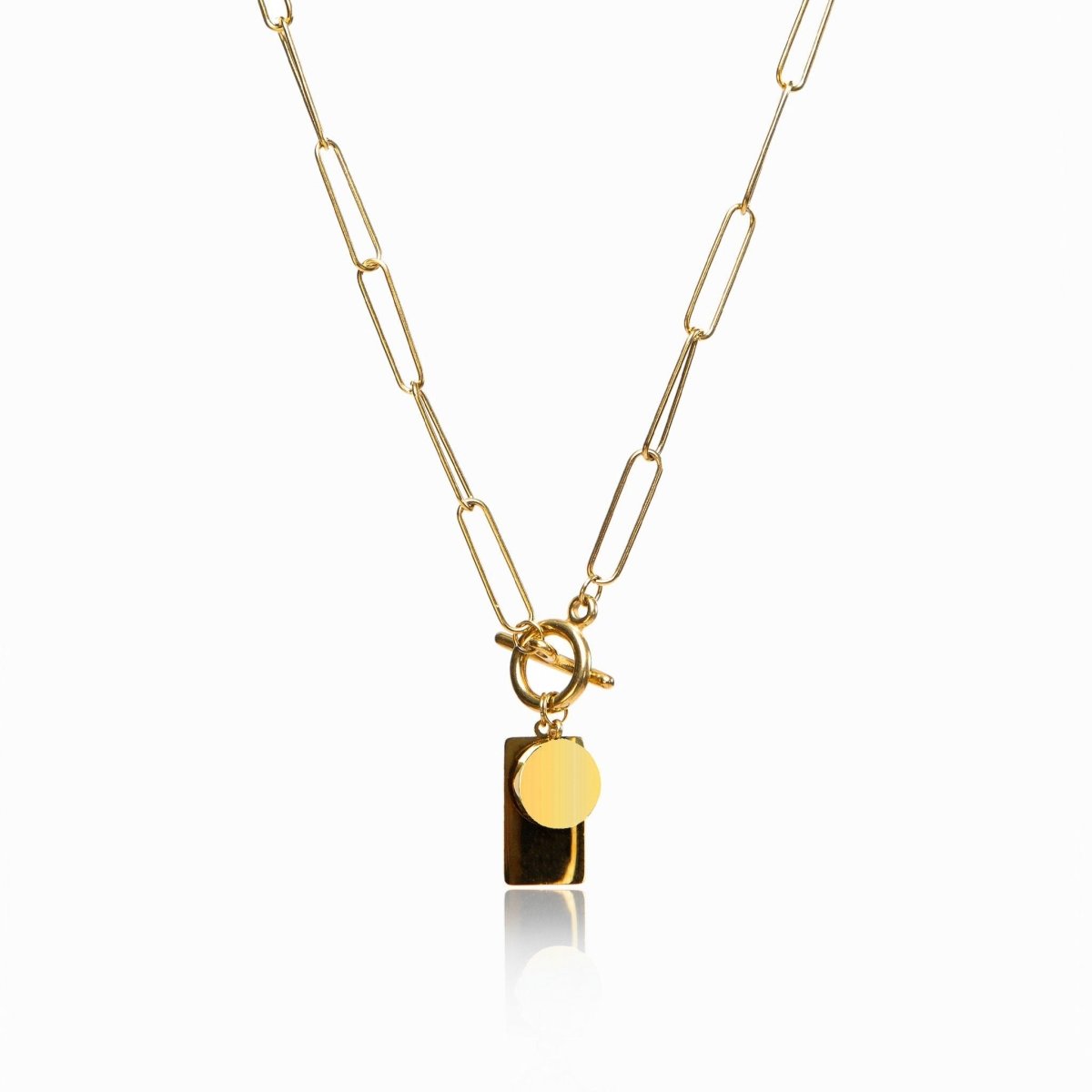 Necklace Smooth Geometric Pendant Chain 18K Gold-Plated in 18K gold-plated – Meiva necklace