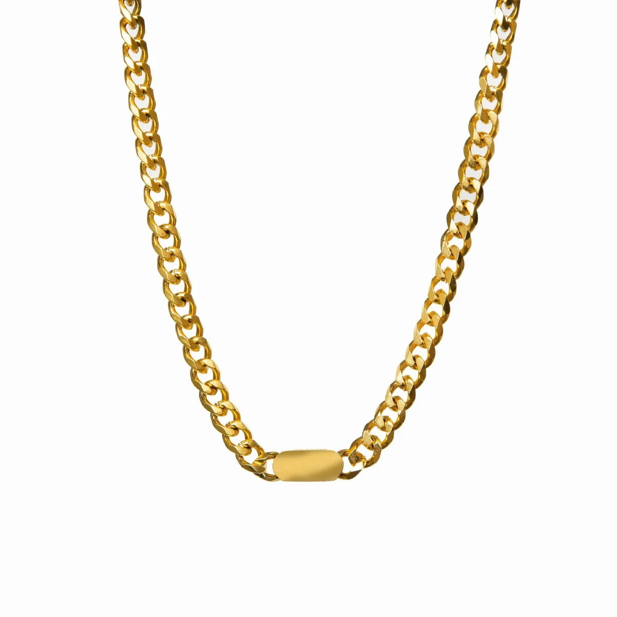 Necklace Minimalist Rectangular Pendant Chain 18K Gold-Plated in 18K gold-plated – Meiva necklace