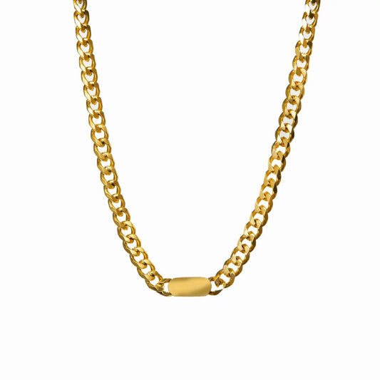 Necklace Minimalist Rectangular Pendant Chain 18K Gold-Plated in 18K gold-plated – Meiva necklace