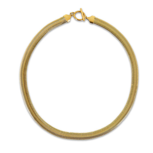 Women's Stainless Steel 18K Gold-Plated Necklace – Gaia Mesh Choker – Meiva necklace