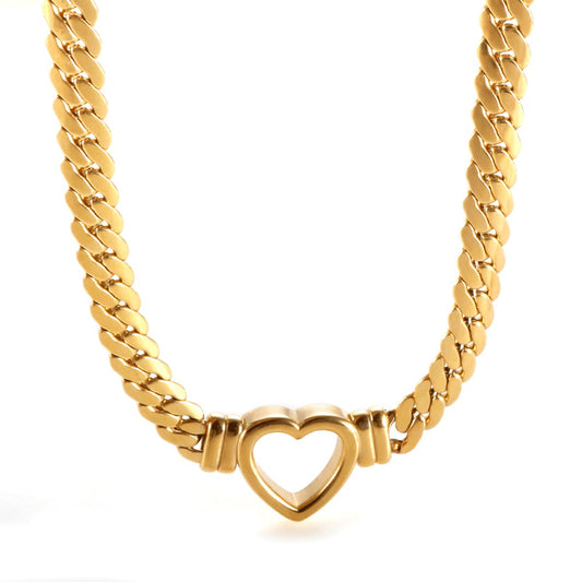 Necklace Minimalist Heart Choker 18K Gold-Plated in 18K gold-plated – Meiva necklace