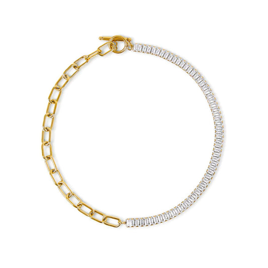 Necklace Riviera Baguette Choker 18K Gold-Plated in 18K gold-plated – Meiva necklace