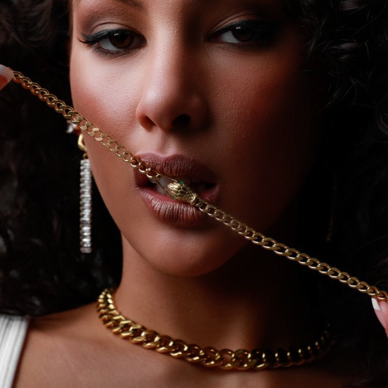 Necklace Snake Choker 18K Gold-Plated in 18K gold-plated – Meiva necklace view 2