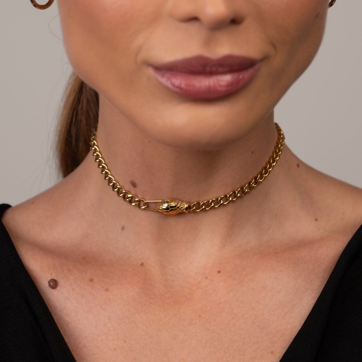 Necklace Snake Choker 18K Gold-Plated in 18K gold-plated – Meiva necklace view 3