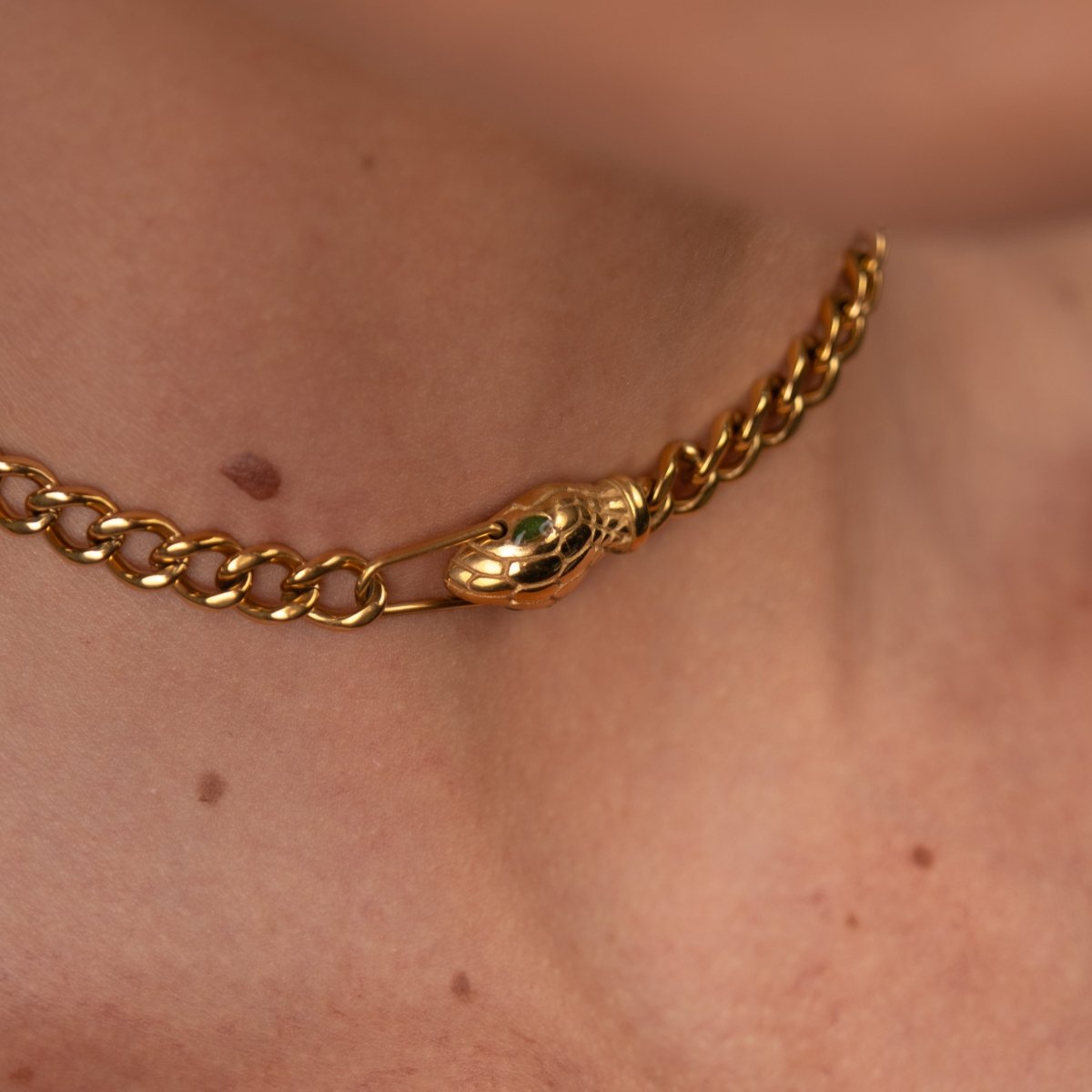 Necklace Snake Choker 18K Gold-Plated in 18K gold-plated – Meiva necklace view 4