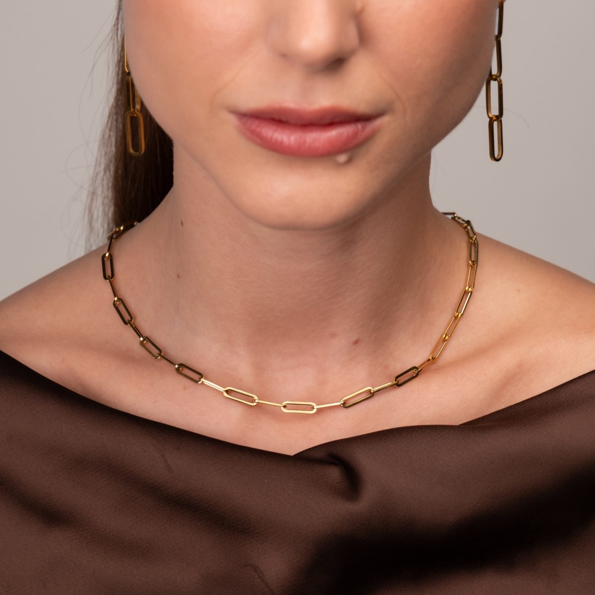 Necklace Celina Link Chain 18K Gold-Plated in 18K gold-plated – Meiva necklace view 3