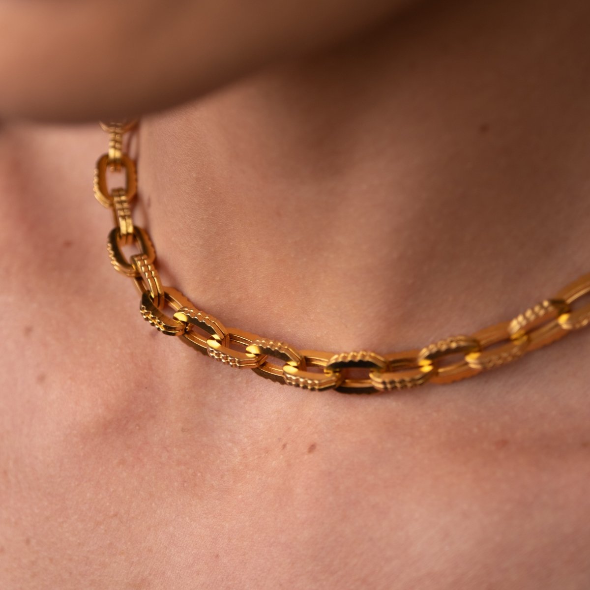 Necklace Chunky Link 18K Gold-Plated in 18K gold-plated – Meiva necklace view 2