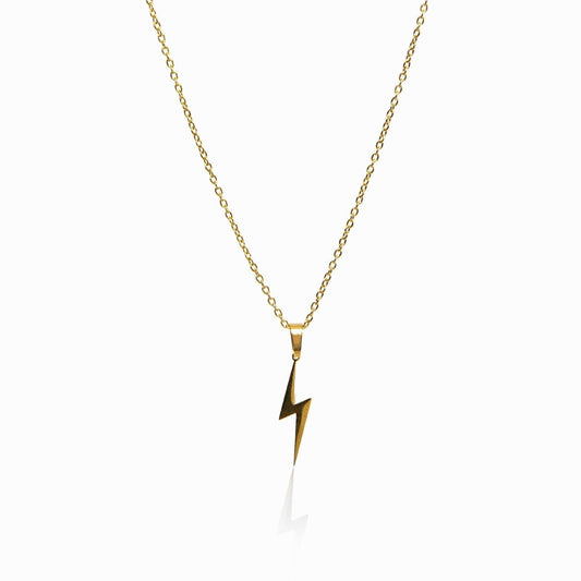 Necklace Energy Lightning Bolt Pendant 18K Gold-Plated in 18K gold-plated – Meiva necklace
