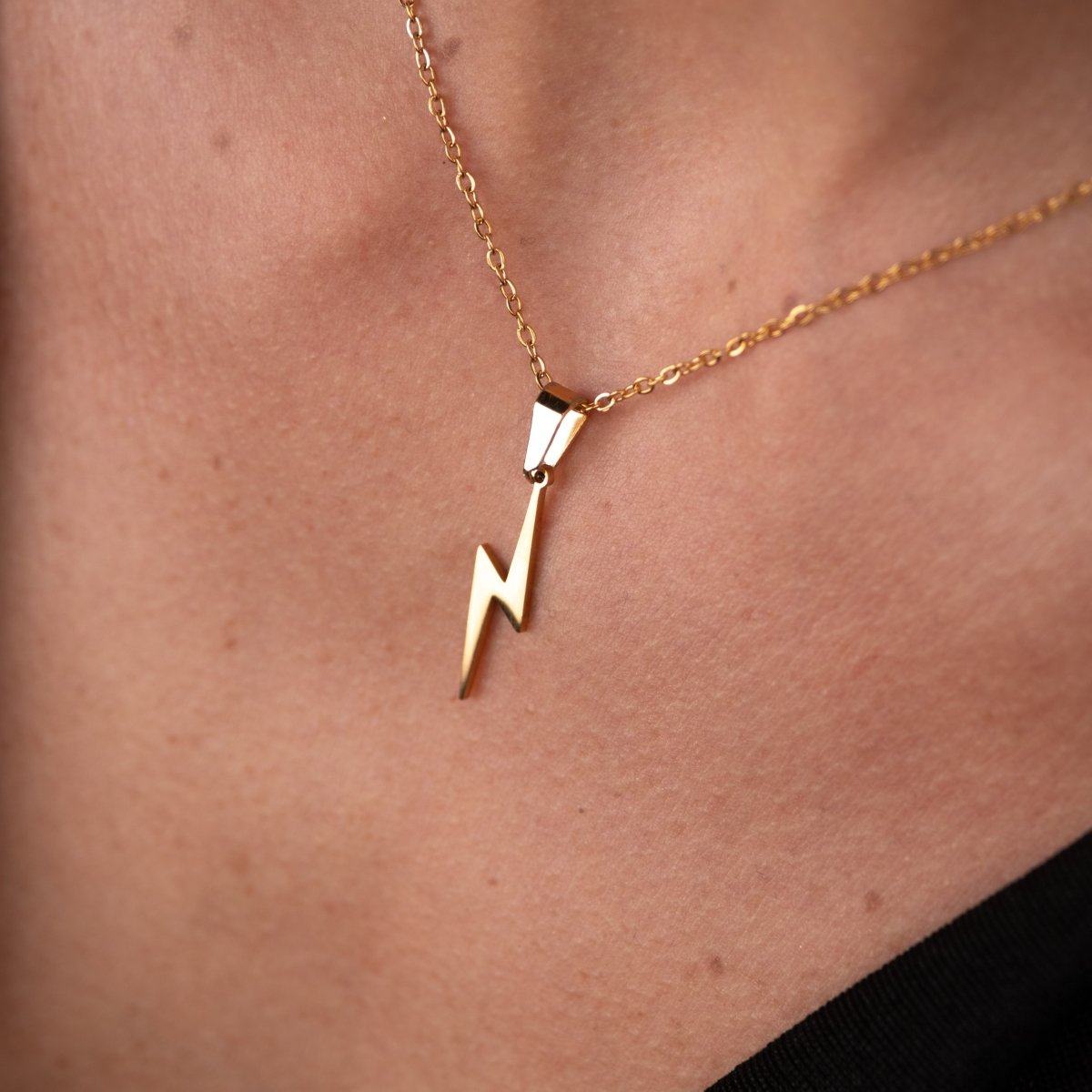 Necklace Energy Lightning Bolt Pendant 18K Gold-Plated in 18K gold-plated – Meiva necklace view 3