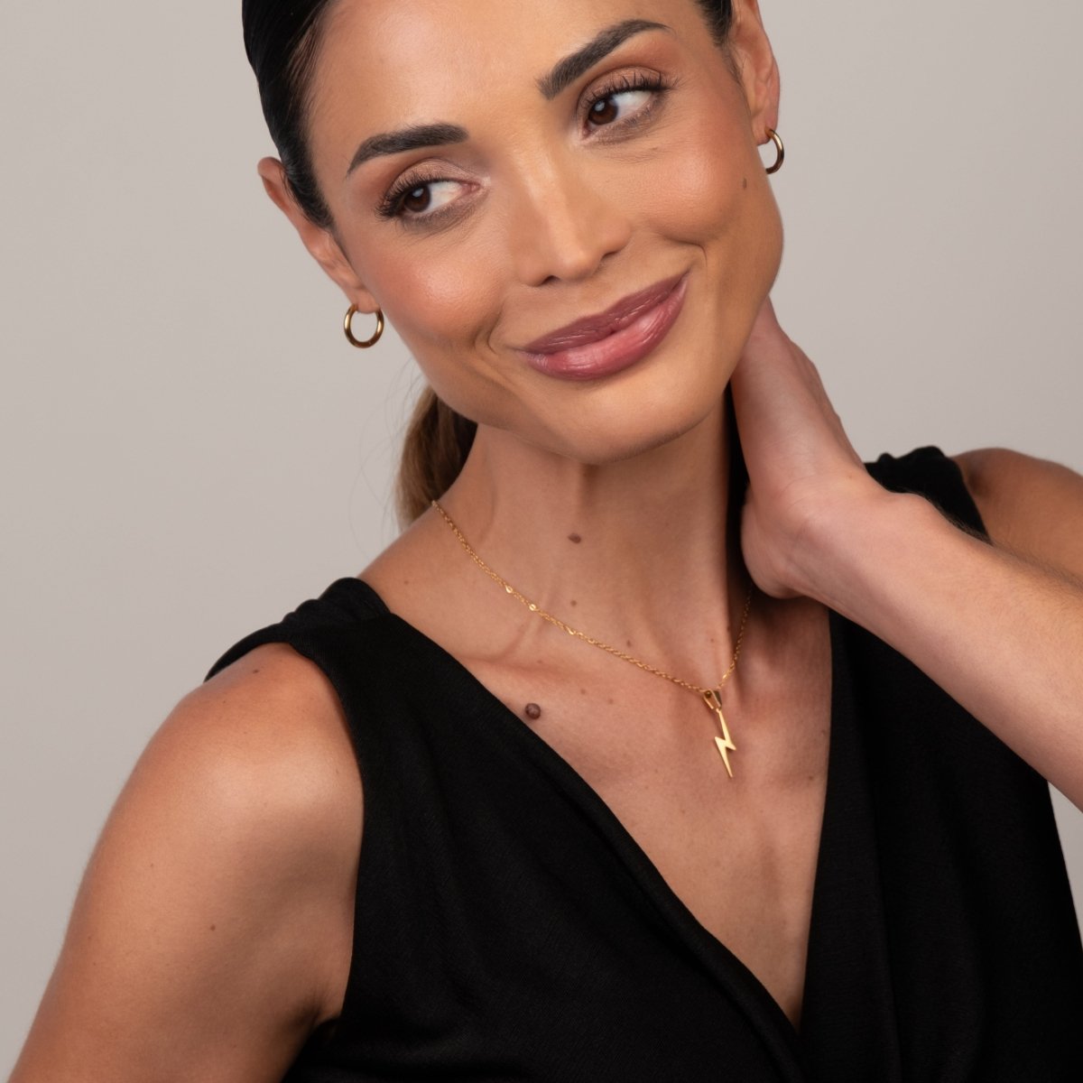 Necklace Energy Lightning Bolt Pendant 18K Gold-Plated in 18K gold-plated – Meiva necklace view 5