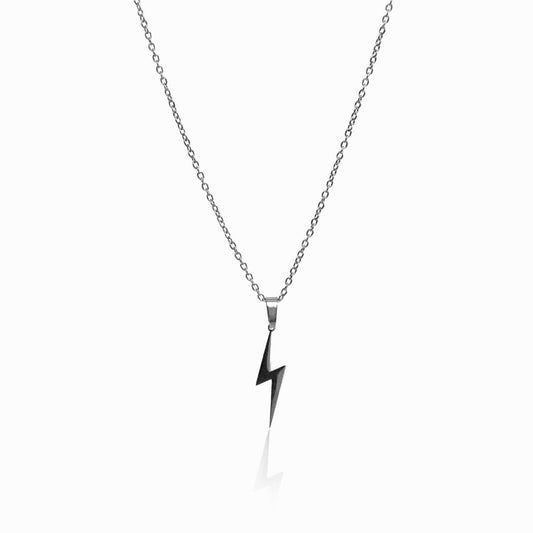 Necklace Energy Lightning Bolt Pendant Silver – Meiva necklace