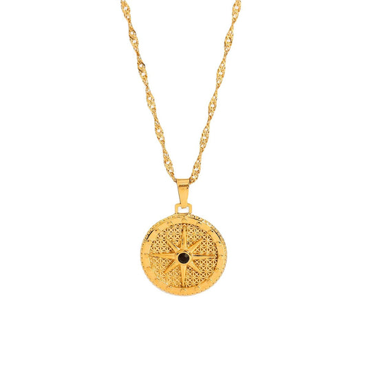 Necklace Compass Rose Star 18K Gold-Plated in 18K gold-plated – Meiva necklace