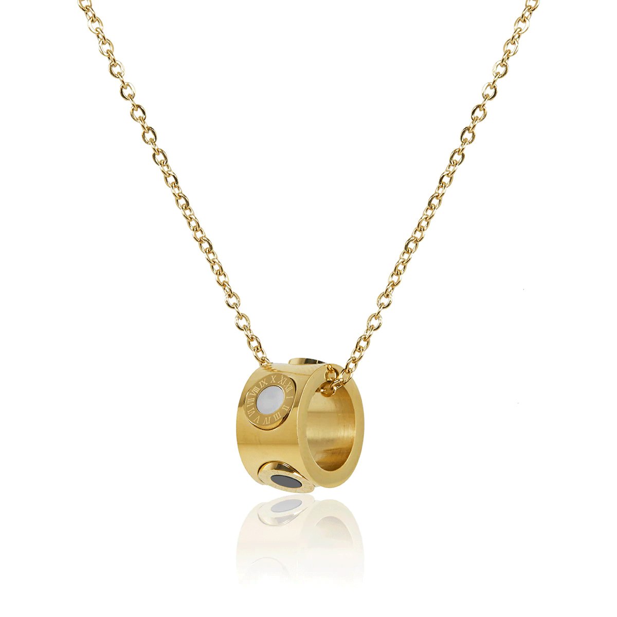 Necklace Roman Numeral Rotating 18K Gold-Plated in 18K gold-plated – Meiva necklace