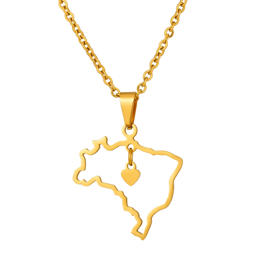 Necklace Heart of Brazil in 18K Gold in 18K gold-plated – Meiva necklace
