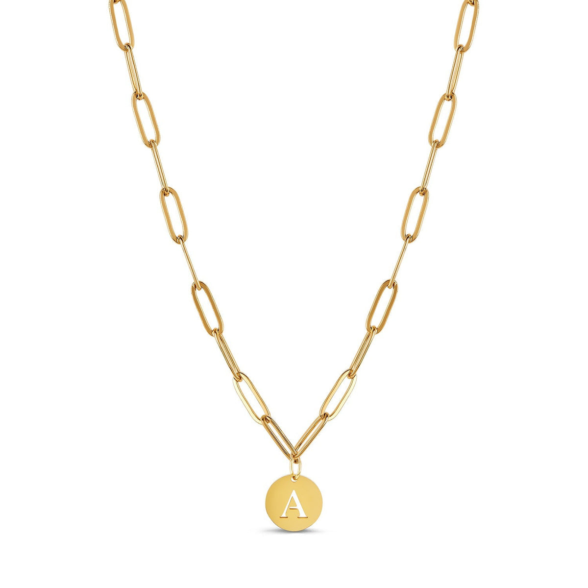 Necklace Clip Chain Initial Letter 18K Gold Plated in 18K gold-plated – Meiva necklace