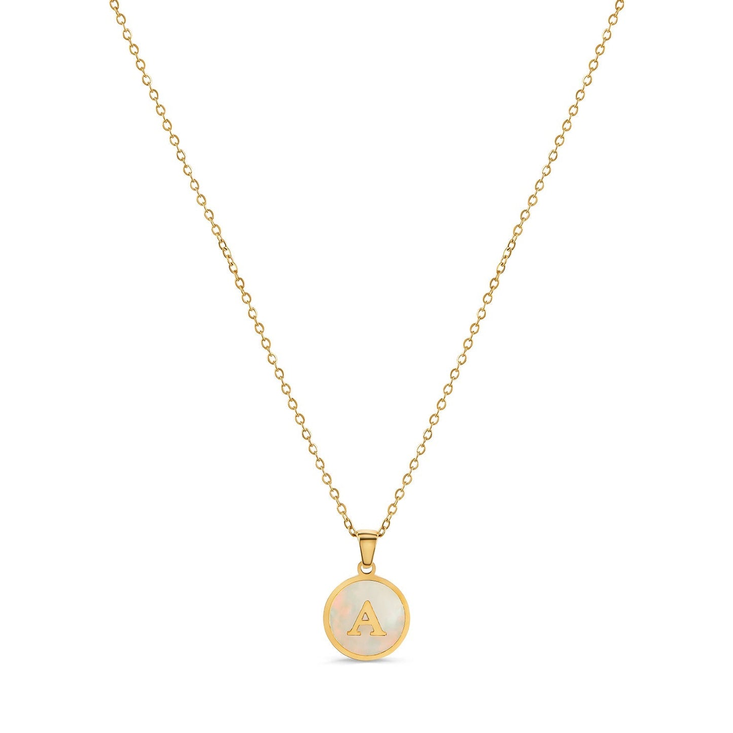 Necklace Marble Initial Letter 18K Gold Plated in 18K gold-plated – Meiva necklace