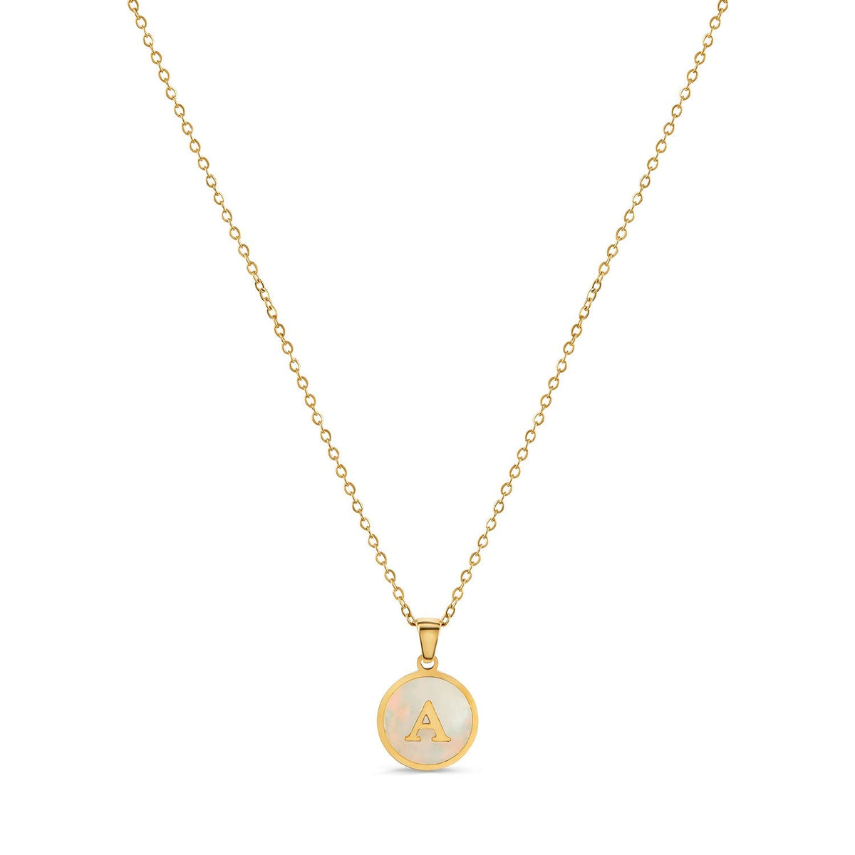 Necklace Marble Initial Letter 18K Gold Plated in 18K gold-plated – Meiva necklace