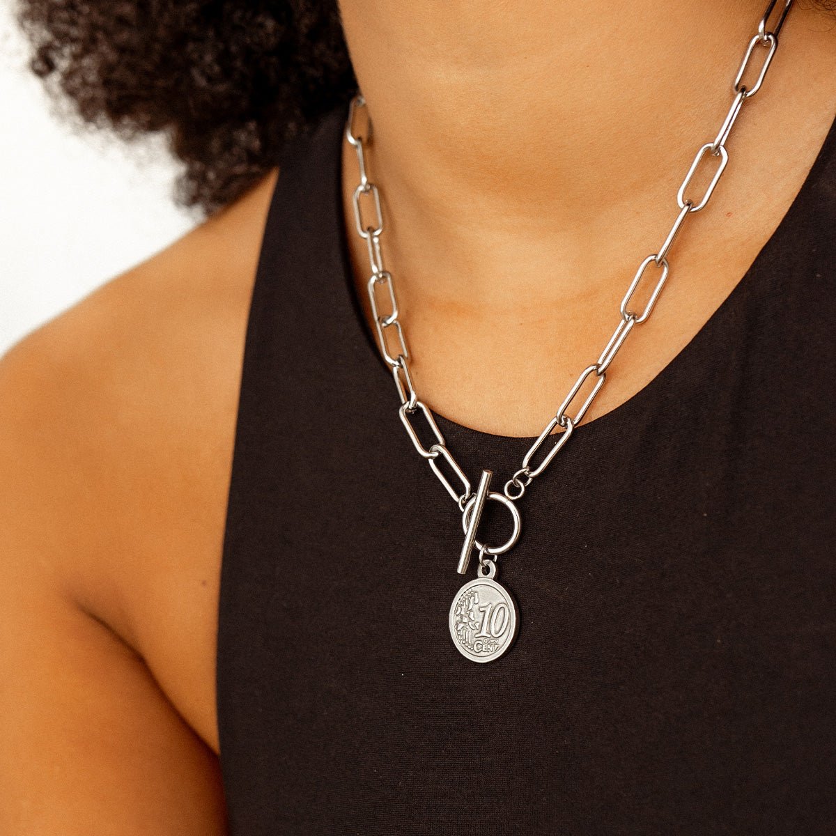 Necklace London Cents Silver – Meiva necklace view 3