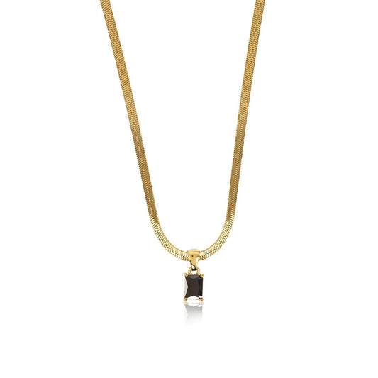 Necklace Mesh with Riviera Pendant 18K Gold-Plated in 18K gold-plated – Meiva necklace
