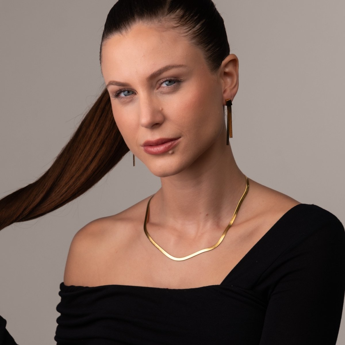 Necklace Golden Snake Mesh 18K Gold-Plated in 18K gold-plated – Meiva necklace view 3