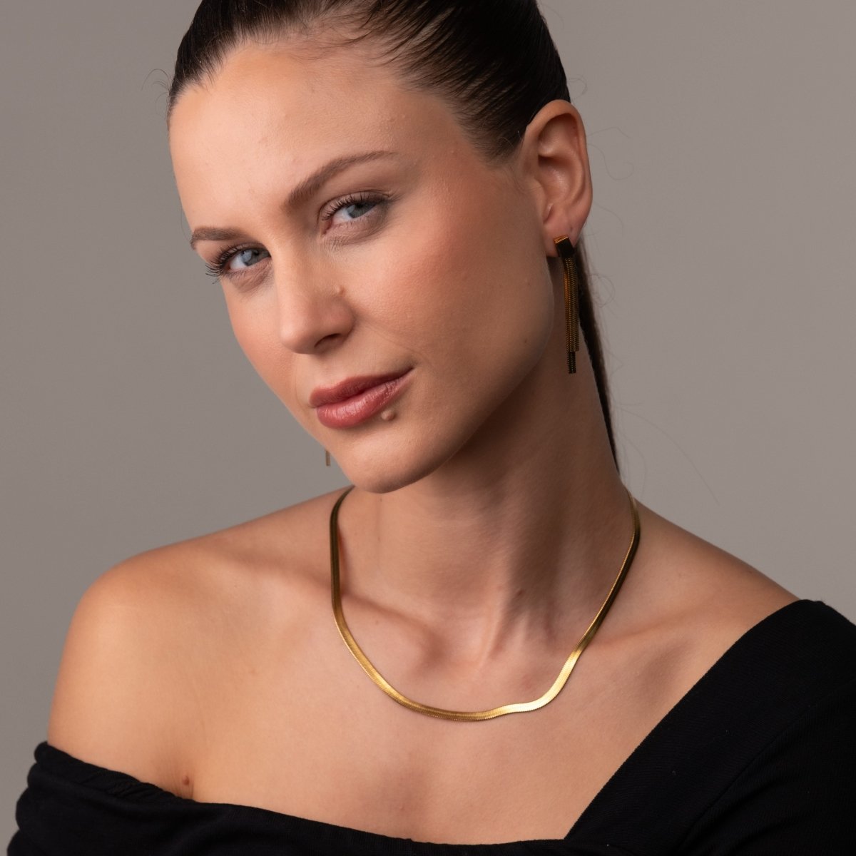Necklace Golden Snake Mesh 18K Gold-Plated in 18K gold-plated – Meiva necklace view 5