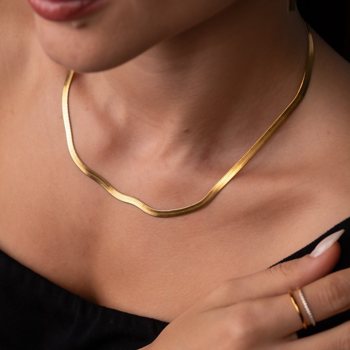 Necklace Golden Snake Mesh 18K Gold-Plated in 18K gold-plated – Meiva necklace view 6