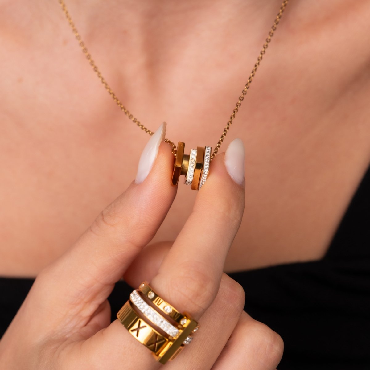 Necklace Rubix Gold Plated 18K in 18K gold-plated – Meiva necklace view 3