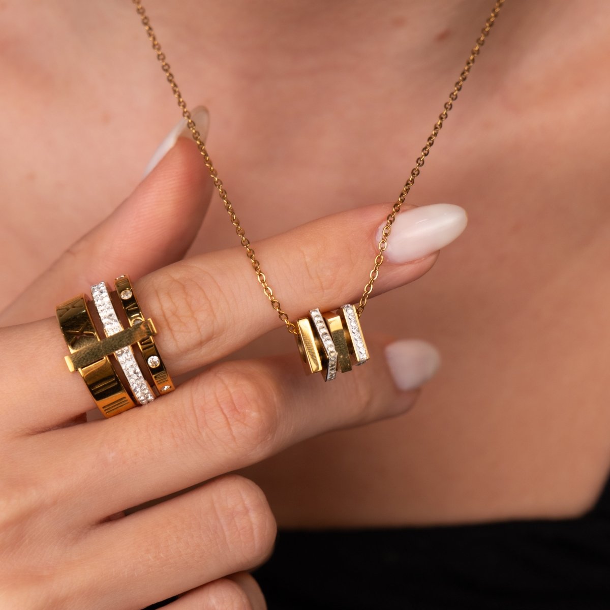 Necklace Rubix Gold Plated 18K in 18K gold-plated – Meiva necklace view 4