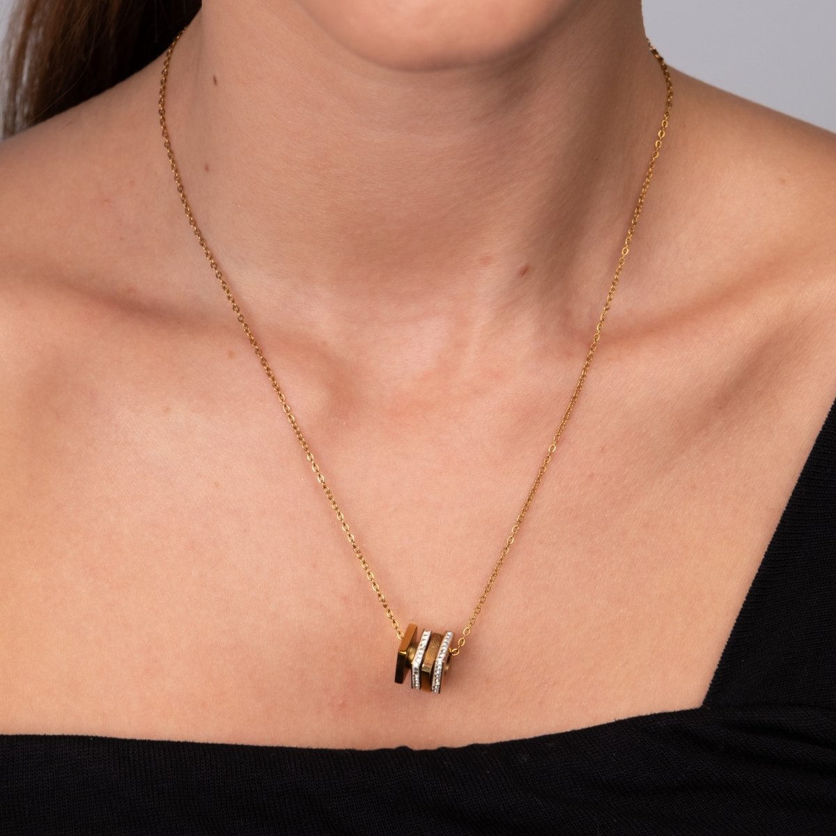 Necklace Rubix Gold Plated 18K in 18K gold-plated – Meiva necklace view 5