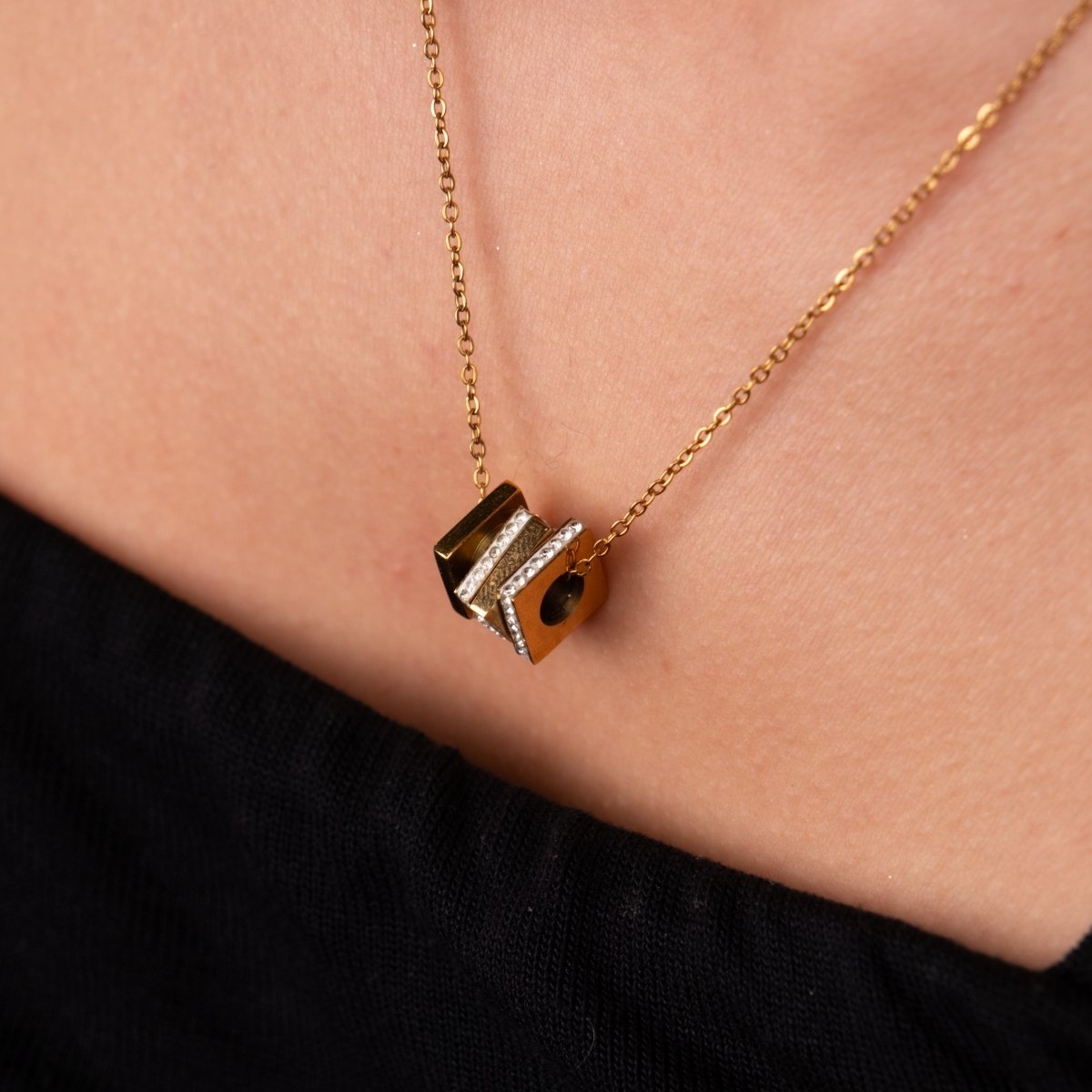 Necklace Rubix Gold Plated 18K in 18K gold-plated – Meiva necklace view 6