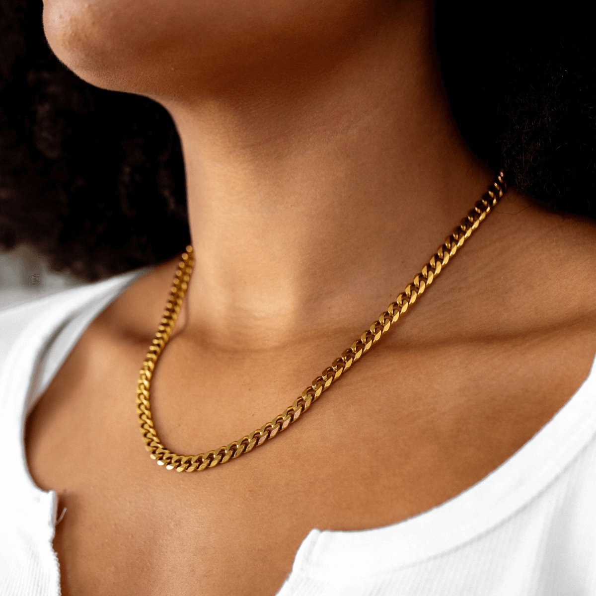 Necklace Selenza Cuban Chain 18K Gold-Plated in 18K gold-plated – Meiva necklace view 2