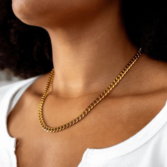 Necklace Selenza Cuban Chain 18K Gold-Plated in 18K gold-plated – Meiva necklace view 2