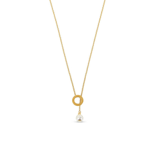 Necklace Sicily Pearl Gold Plated 18K in 18K gold-plated, pearl – Meiva necklace