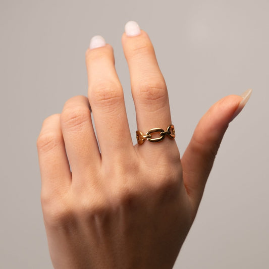 Ring Adjustable Link 18K Gold Plated in 18K gold-plated – Meiva ring view 2