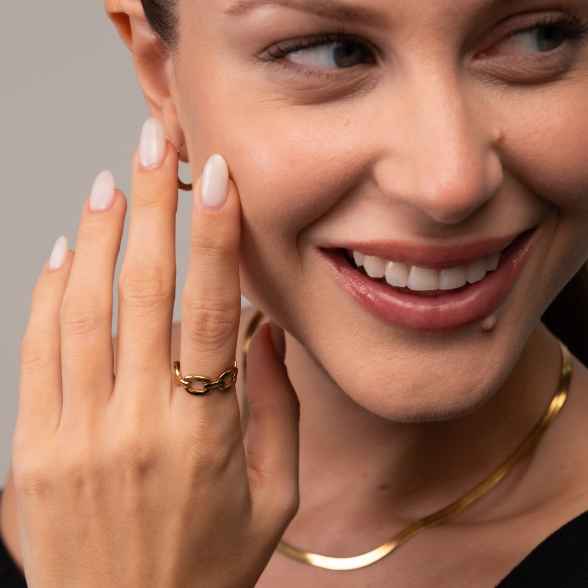 Ring Adjustable Link 18K Gold Plated in 18K gold-plated – Meiva ring view 4