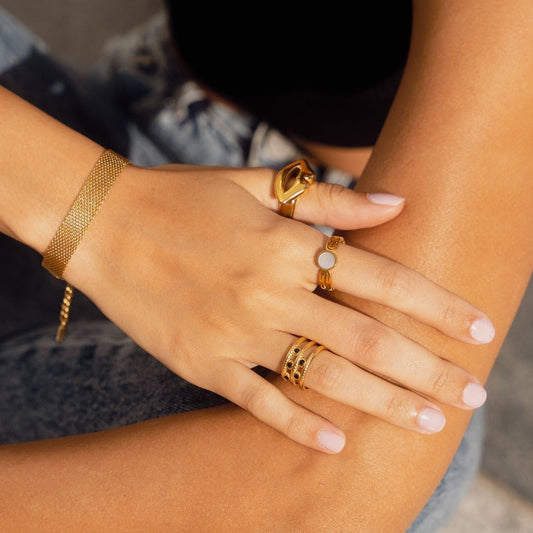 Ring Melina Adjustable 18K Gold Plated in 18K gold-plated – Meiva ring view 2