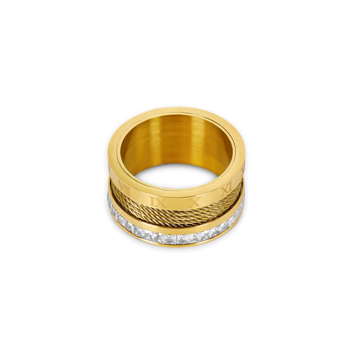 Ring Wire and Crystals 18K Gold-Plated in 18K gold-plated, crystal – Meiva ring