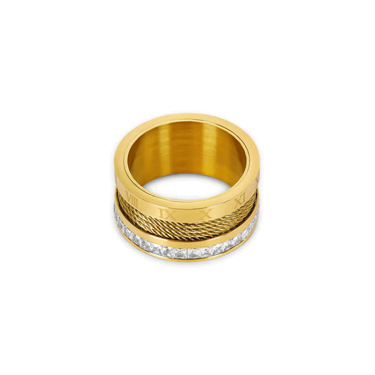 Ring Wire and Crystals 18K Gold-Plated in 18K gold-plated, crystal – Meiva ring