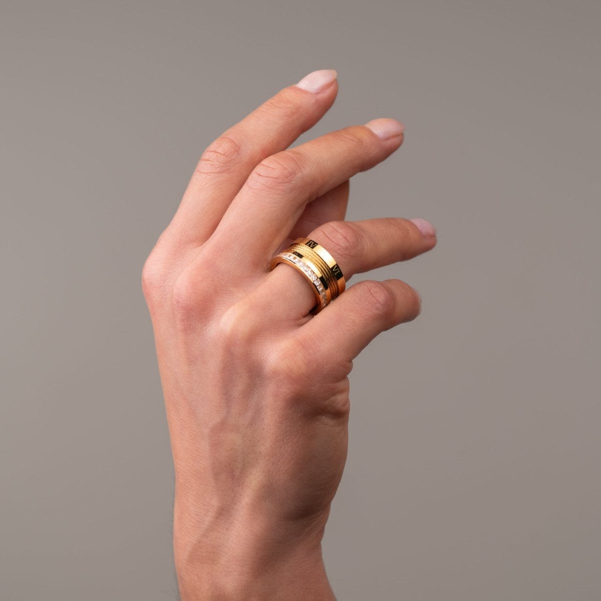 Ring Wire and Crystals 18K Gold-Plated in 18K gold-plated, crystal – Meiva ring view 3