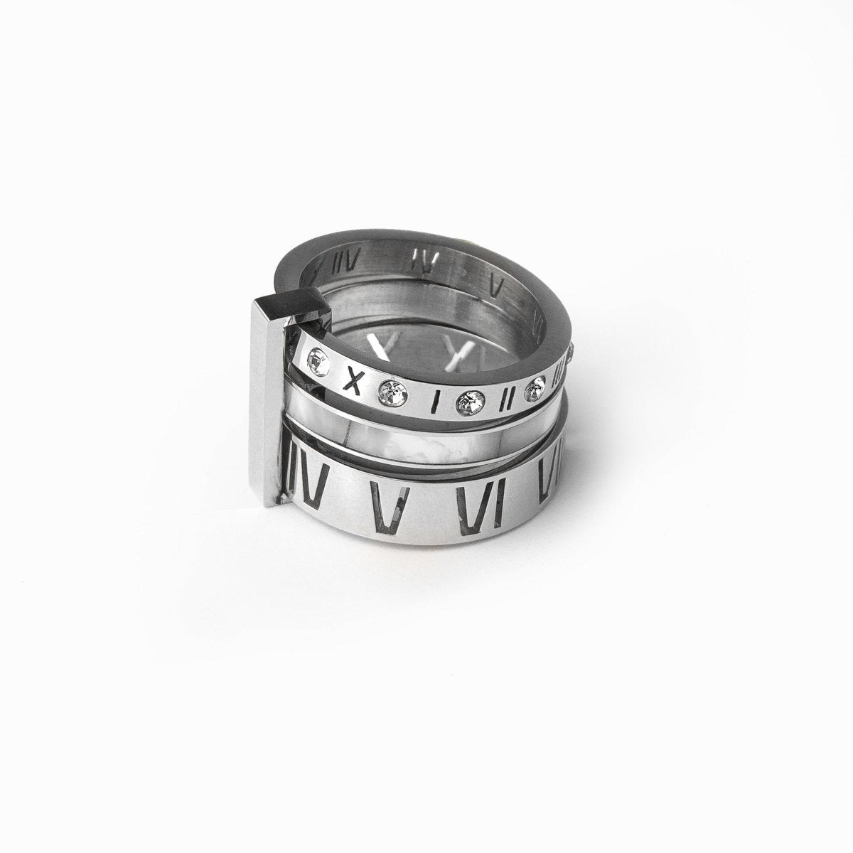 Ring Triple Roman Numeral Ring Silver – Meiva ring