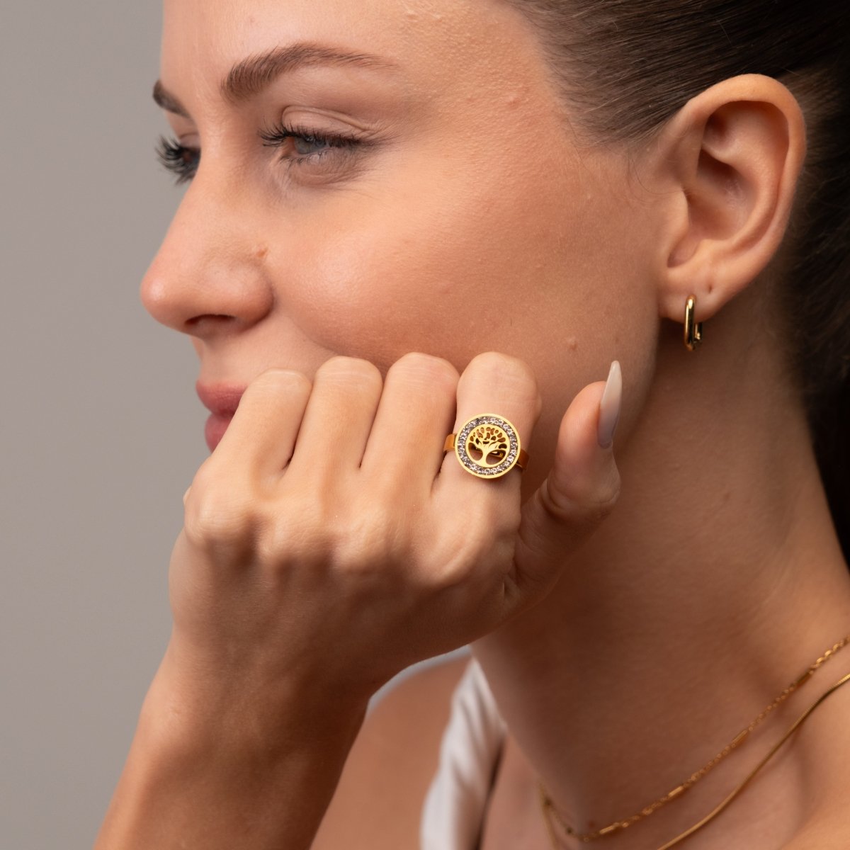 Ring Tree of Life 18K Gold Plated in 18K gold-plated – Meiva ring view 4