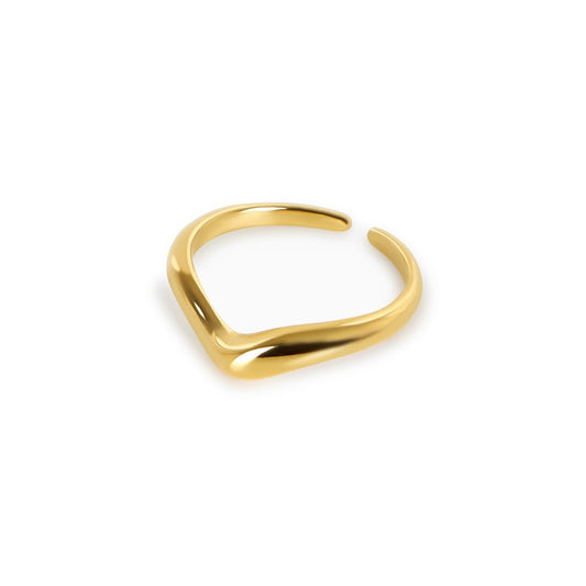 Women's Stainless Steel 18K Gold-Plated Ring – Aspen – Meiva ring