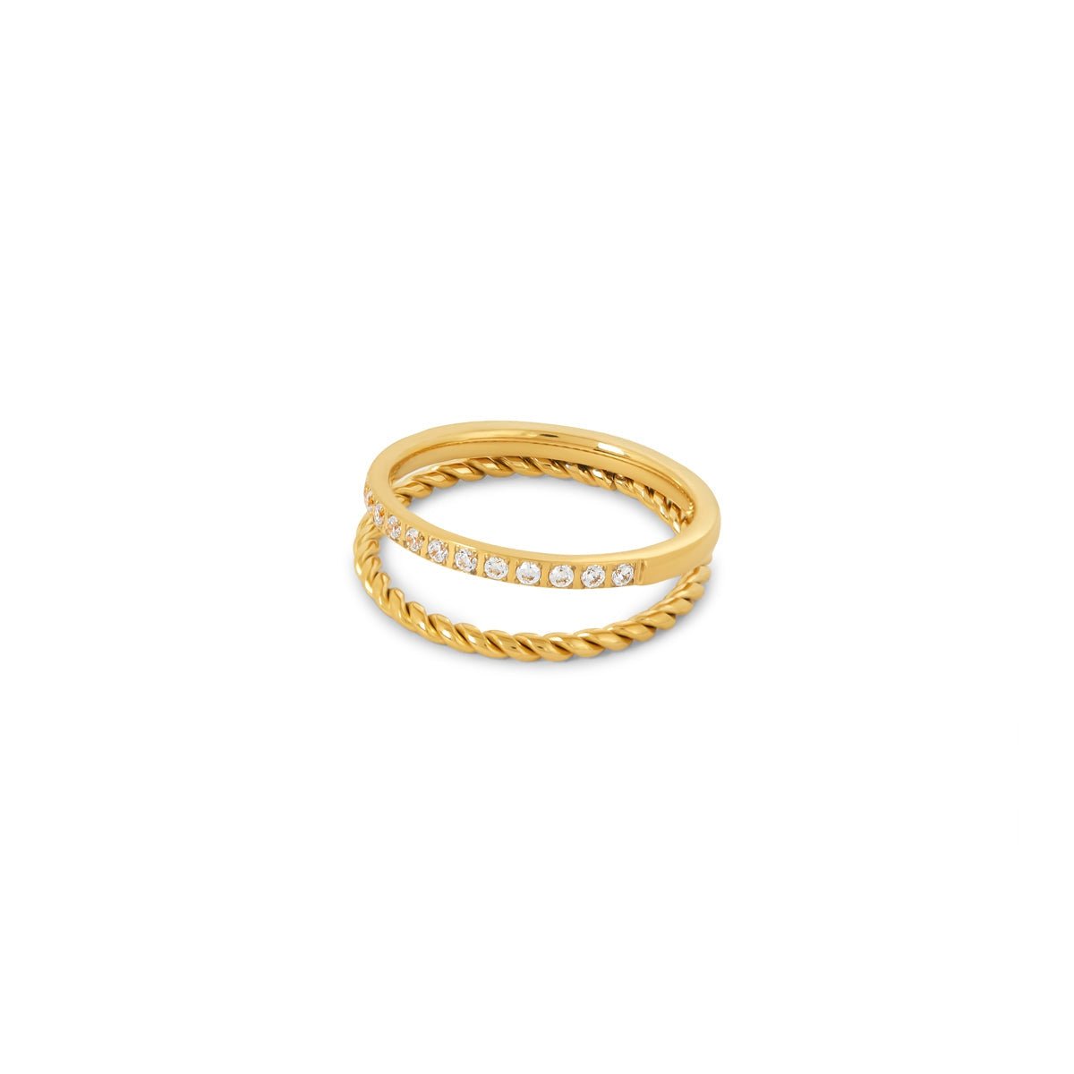 Ring Aurora Crystal Gold Plated 18K in 18K gold-plated, crystal – Meiva ring