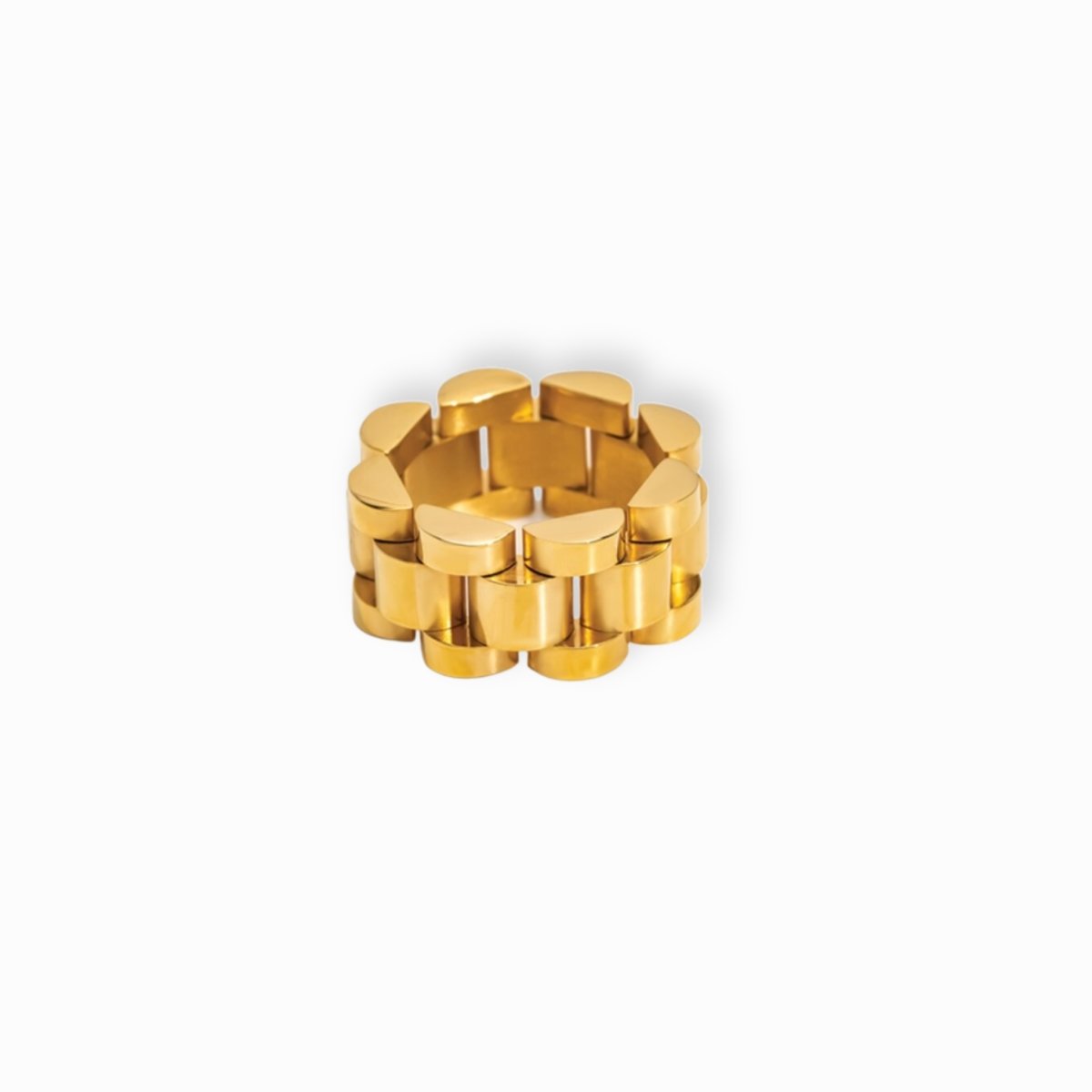 Ring Beauty Wide Minimalist Link 18K Gold Plated in 18K gold-plated – Meiva ring