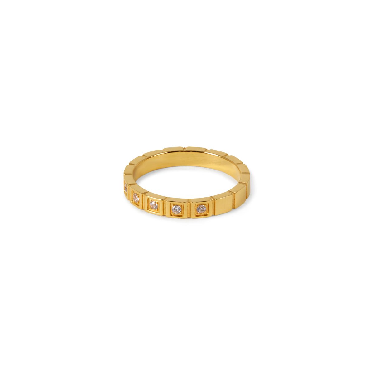 Ring Stone Block 18K Gold Plated in 18K gold-plated – Meiva ring