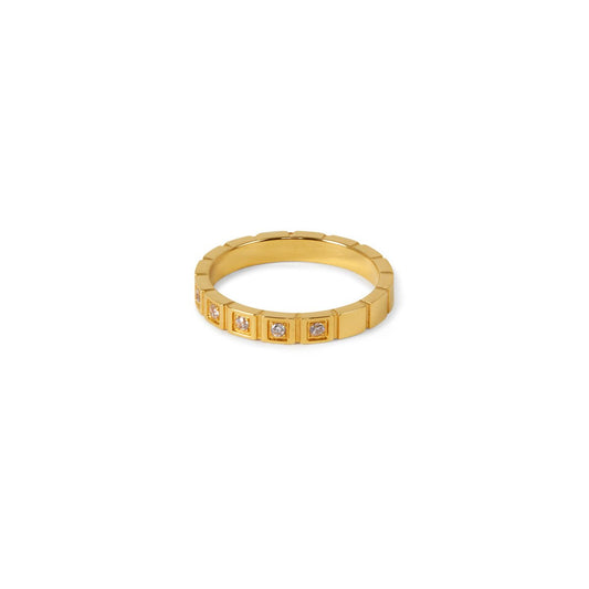 Ring Stone Block 18K Gold Plated in 18K gold-plated – Meiva ring