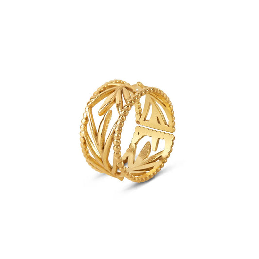 Ring Botanical Adjustable 18K Gold Plated in 18K gold-plated – Meiva ring