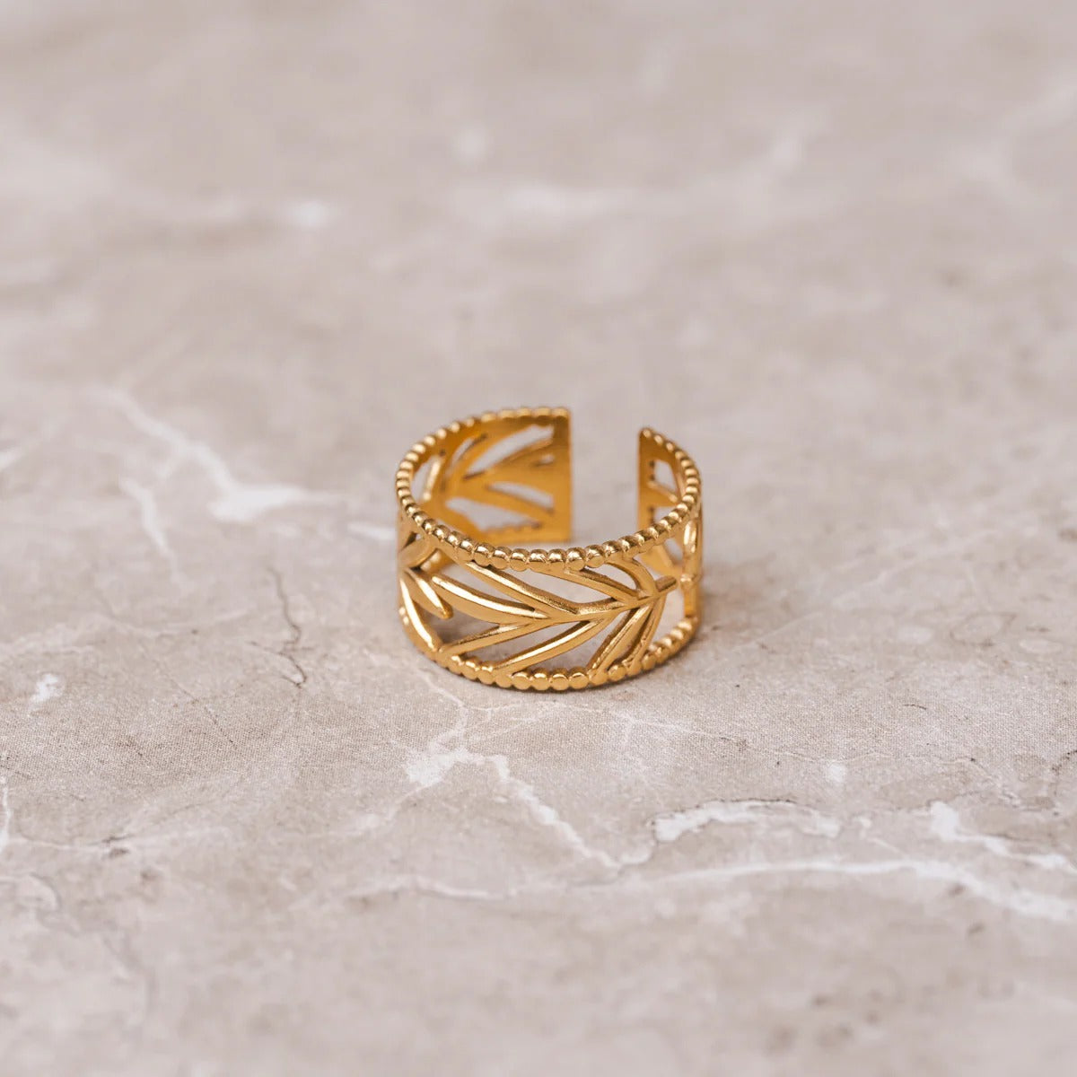 Ring Botanical Adjustable 18K Gold Plated in 18K gold-plated – Meiva ring view 2