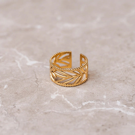 Ring Botanical Adjustable 18K Gold Plated in 18K gold-plated – Meiva ring view 2